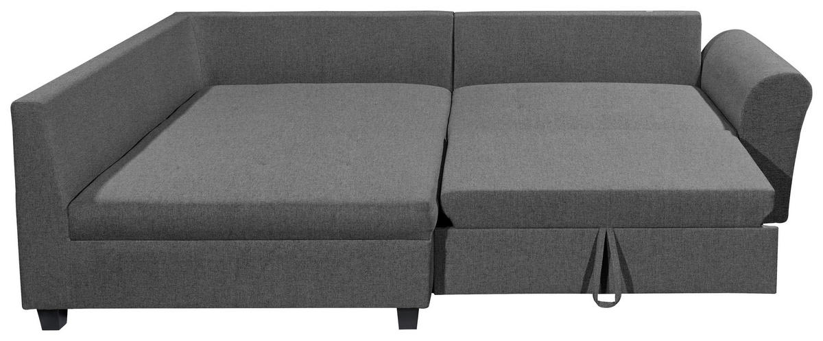 ECKSOFA in Webstoff Anthrazit  - Anthrazit/Schwarz, Modern, Kunststoff/Textil (175/252cm) - Livetastic