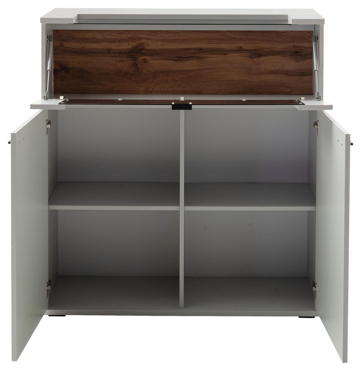 HIGHBOARD Weiß, Eichefarben  110/118/44 cm  - Eichefarben/Anthrazit, Design, Glas/Holzwerkstoff (110/118/44cm) - Stylife