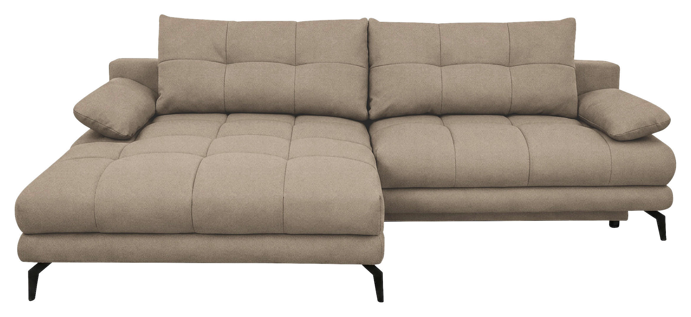 ECKSOFA Struktur Beige  - Beige/Schwarz, Modern, Textil/Metall (181/263cm) - Carryhome