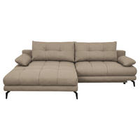 ECKSOFA Struktur Beige  - Beige/Schwarz, Modern, Textil/Metall (181/263cm) - Carryhome