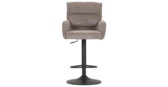 BARHOCKER Cord Braun Stoffauswahl, Sitzfläche 360° drehbar  - Schwarz/Braun, Design, Textil/Metall (54/98-120/58cm) - Novel