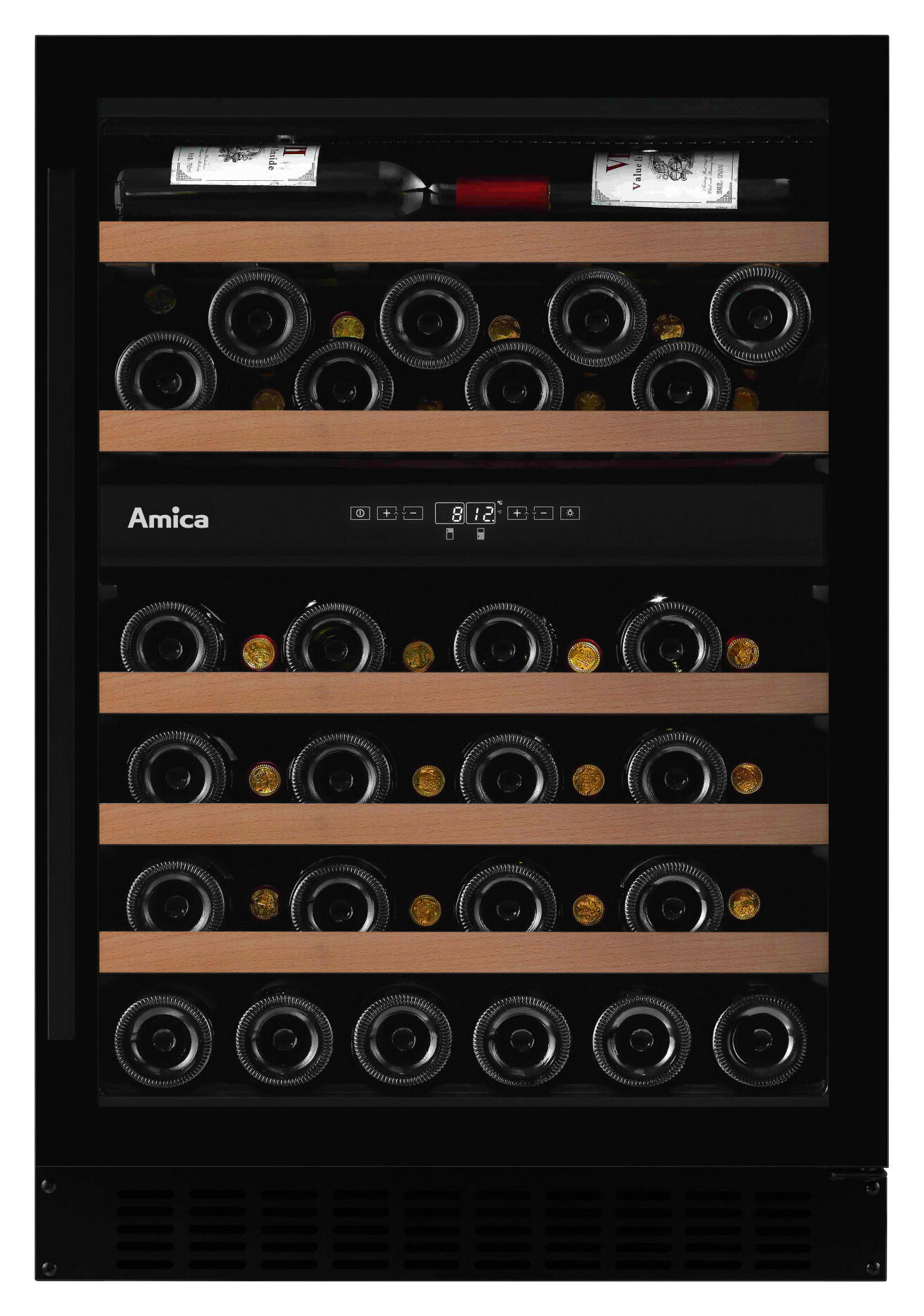 WEINKÜHLSCHRANK WK341118S  - Schwarz, MODERN, Glas/Holz (59,5/88/61,5cm) - Amica