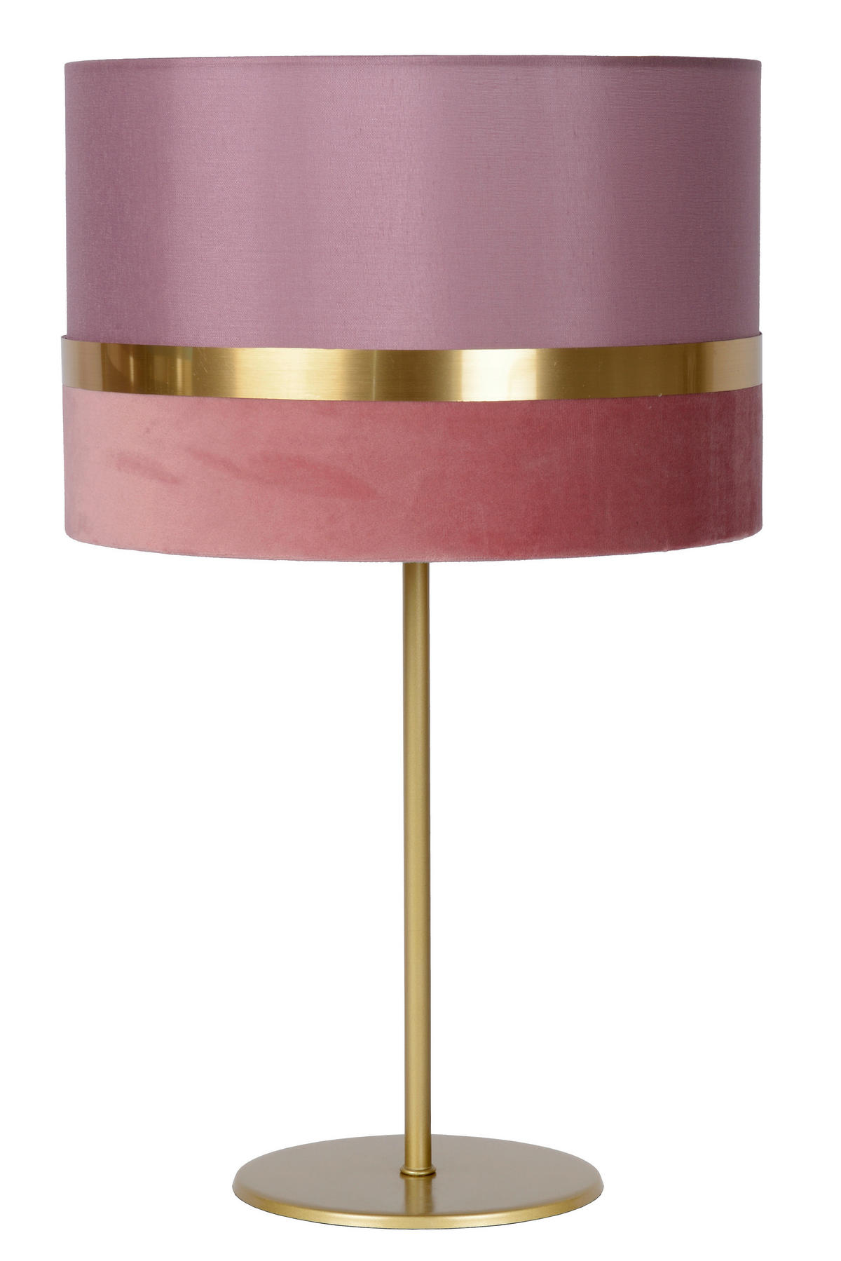 TISCHLEUCHTE - Pink/Goldfarben, Design, Textil/Metall (30/30/50cm) - Lucide