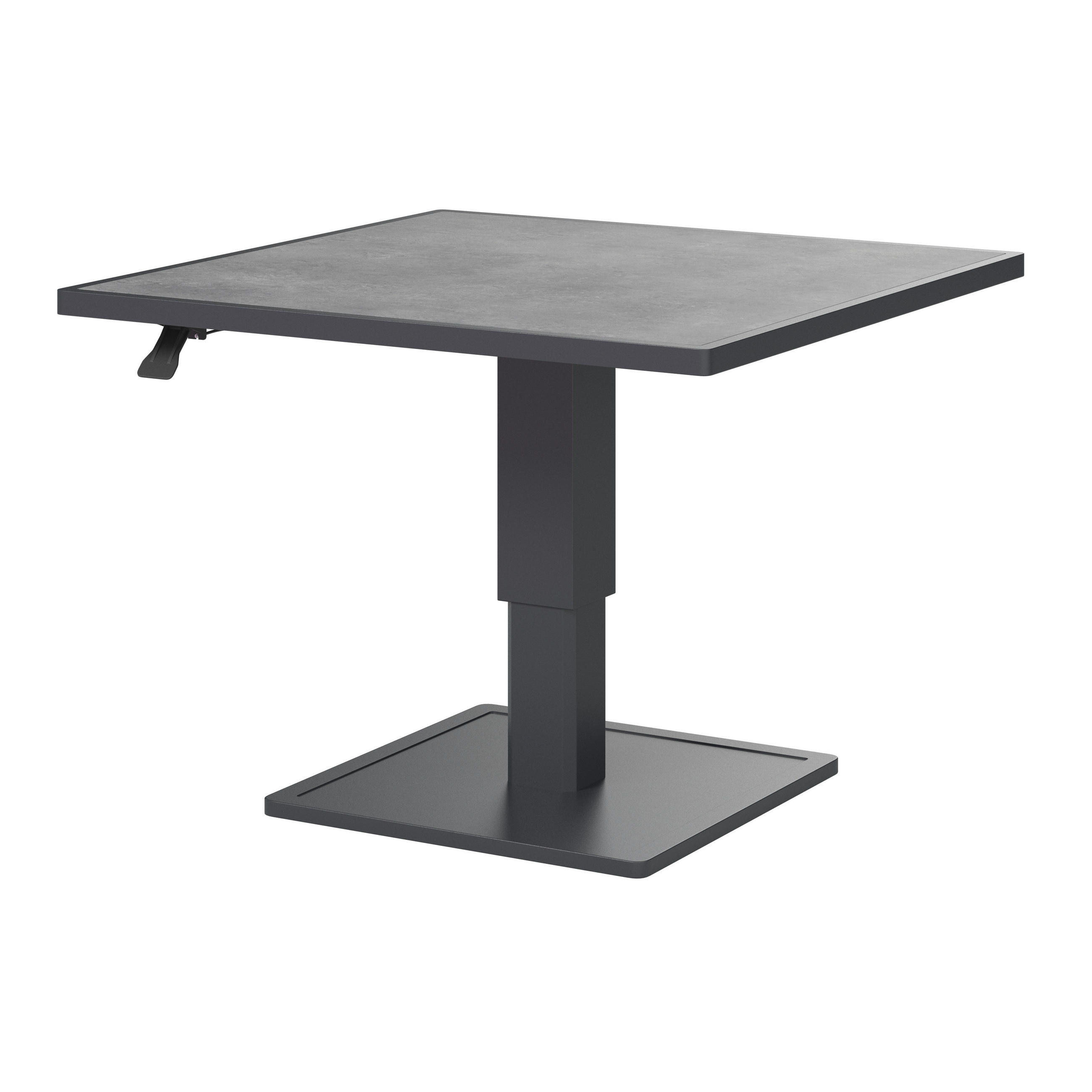 ZAHRADNÍ STOLEK, kov, sklo, 90/67/90 cm - tmavě šedá, Moderní, kov/sklo (90/67/90cm) - Ambia Garden