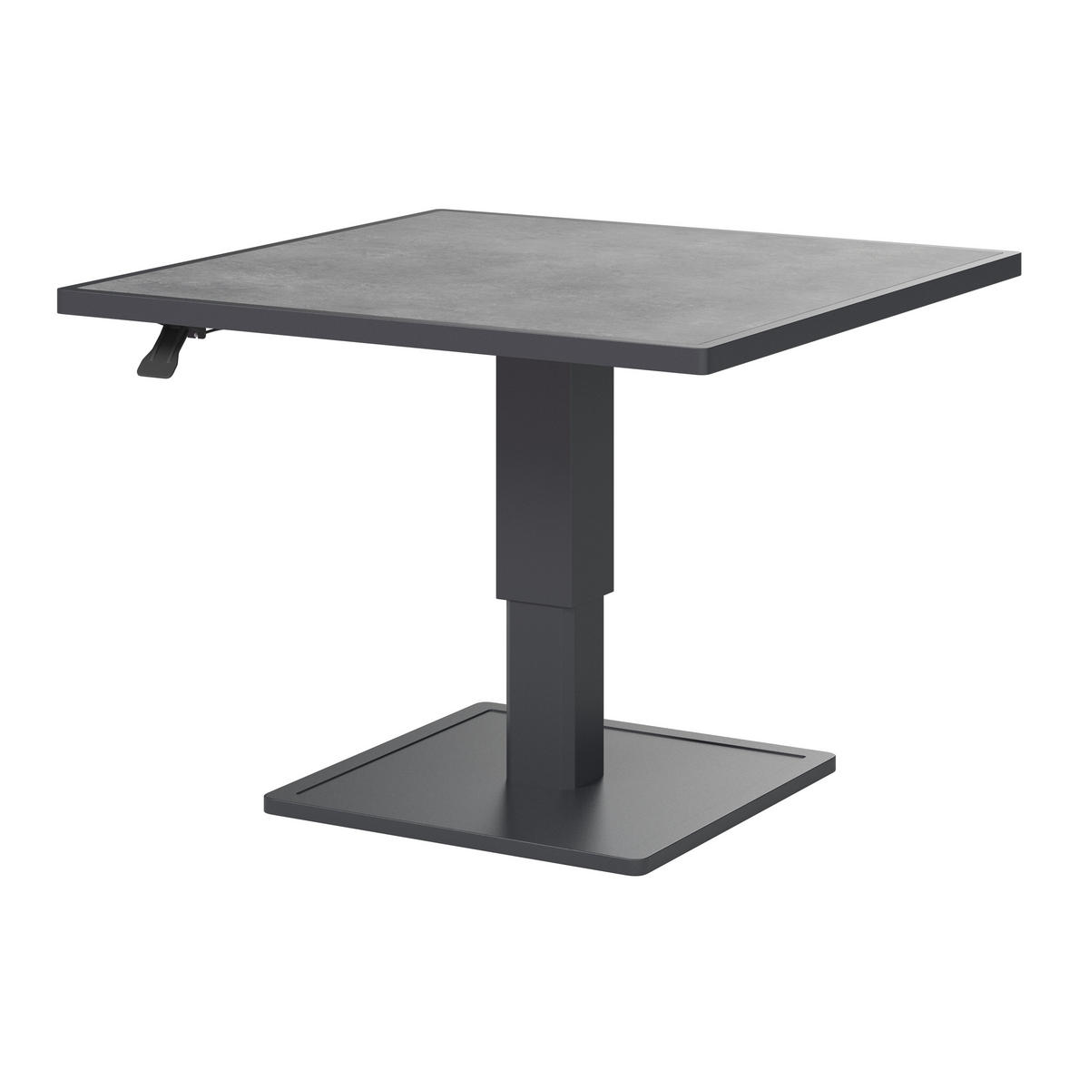 ZAHRADNÍ STOLEK, kov, sklo, 90/67/90 cm - tmavě šedá, Moderní, kov/sklo (90/67/90cm) - Ambia Garden