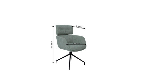 ARMLEHNSTUHL in Eisen Webstoff - Schwarz/Grün, Design, Textil/Metall (62/92/66cm) - Dieter Knoll