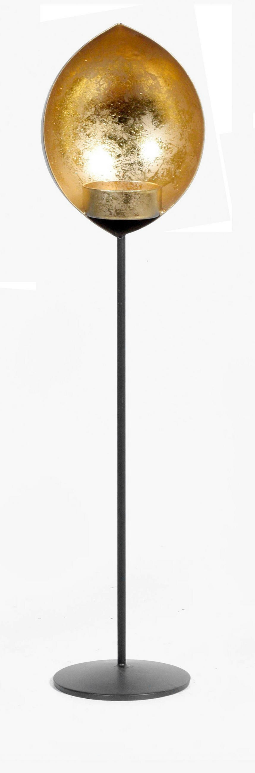 Teelichthalter Elodie Metall Schwarz/goldf. Für 1 Teelicht