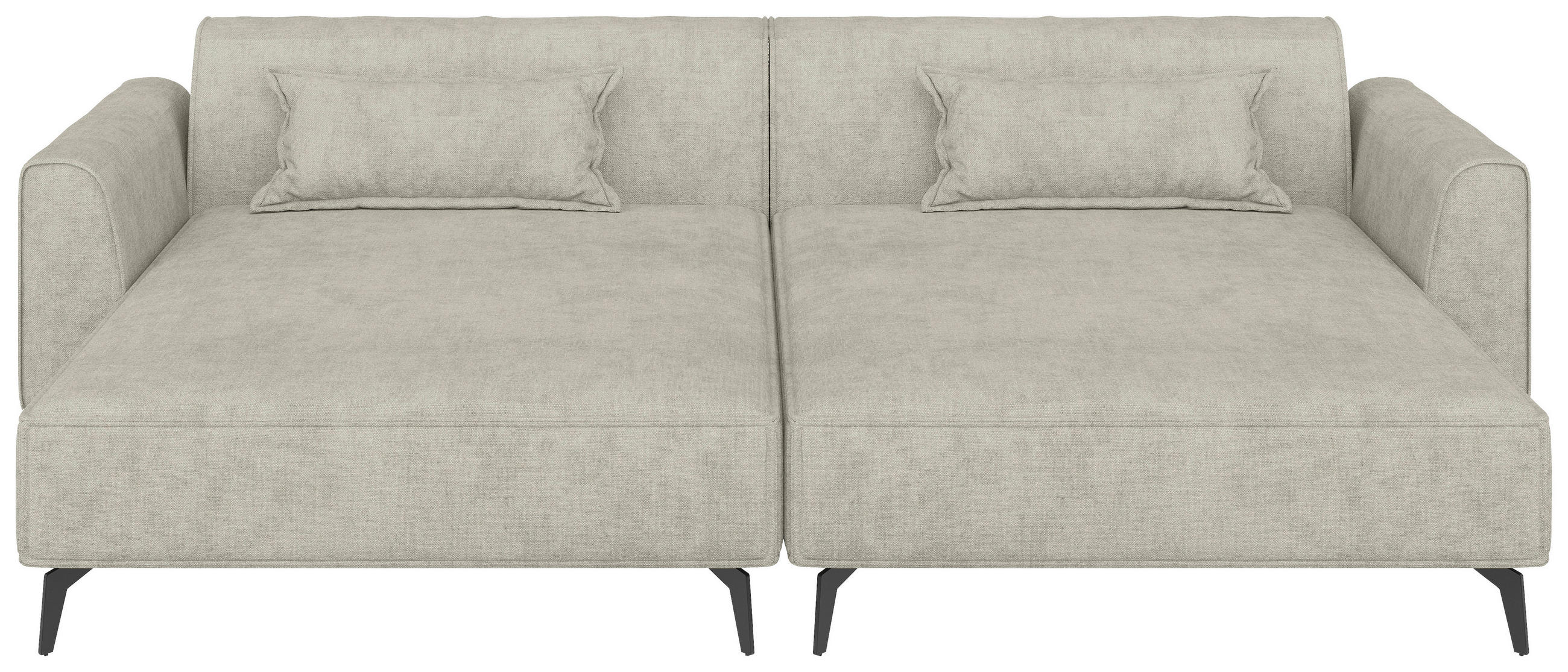 BIGSOFA  in Chenille Naturfarben  - Hellbraun/Schwarz, MODERN, Textil/Metall (300/80/190cm) - Carryhome