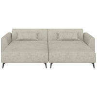 BIGSOFA  in Chenille Naturfarben  - Hellbraun/Schwarz, MODERN, Textil/Metall (300/80/190cm) - Carryhome
