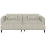 BIGSOFA  in Chenille Naturfarben  - Hellbraun/Schwarz, MODERN, Textil/Metall (300/80/190cm) - Carryhome