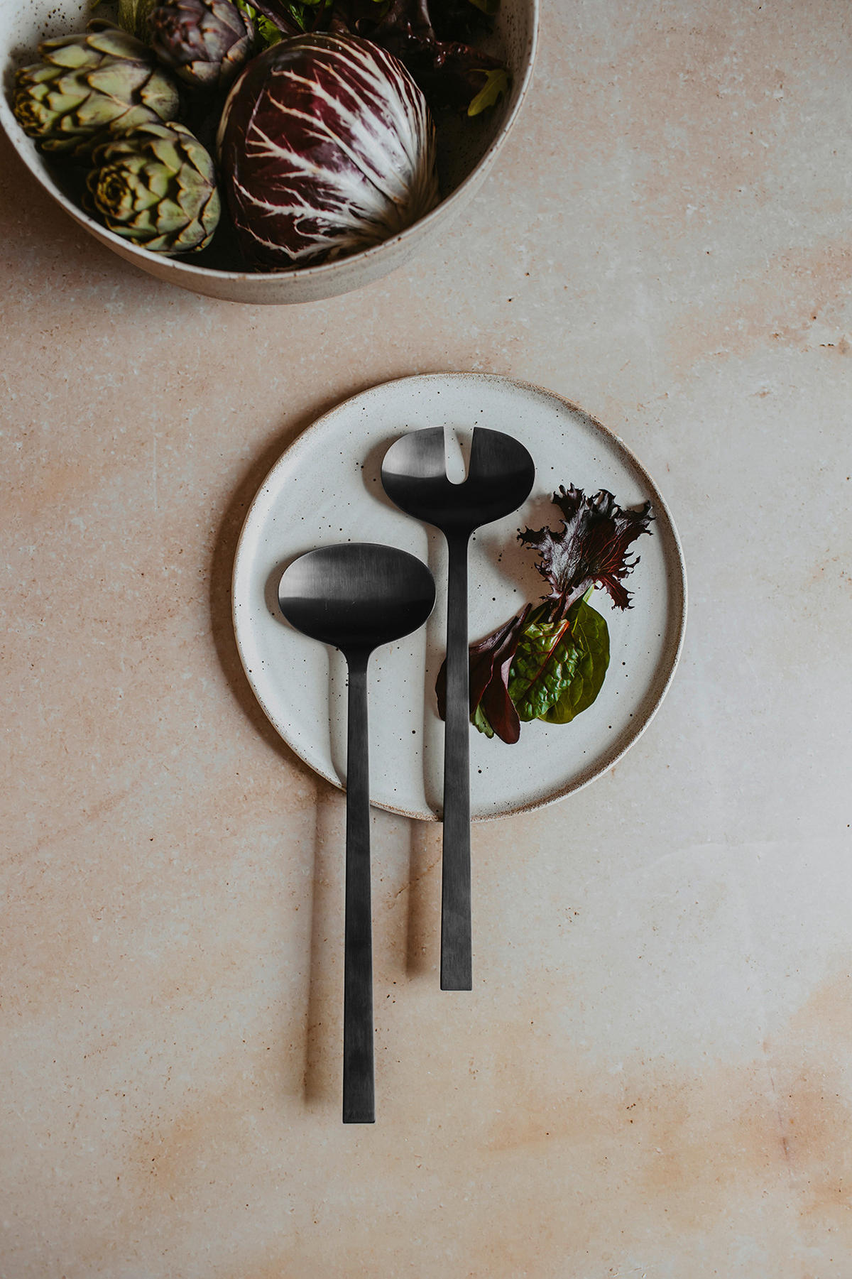 SALATBESTECK LENORA  - Schwarz, KONVENTIONELL, Metall (30/8,4/1,5cm) - Zack