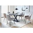ARMLEHNSTUHL  in Eisen Cord  - Taupe/Schwarz, Design, Textil/Metall (57/85/60cm) - Novel