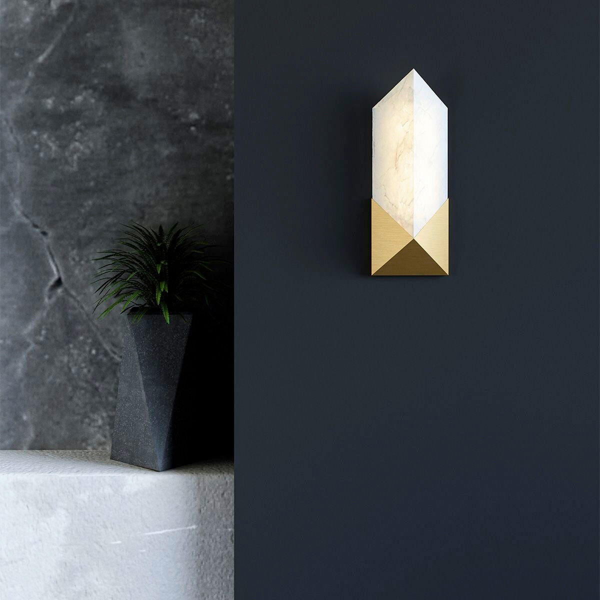 LED-WANDLEUCHTE    - Messingfarben, KONVENTIONELL, Stein/Metall (30,5/11,7/6,6cm) - Elstead Lighting