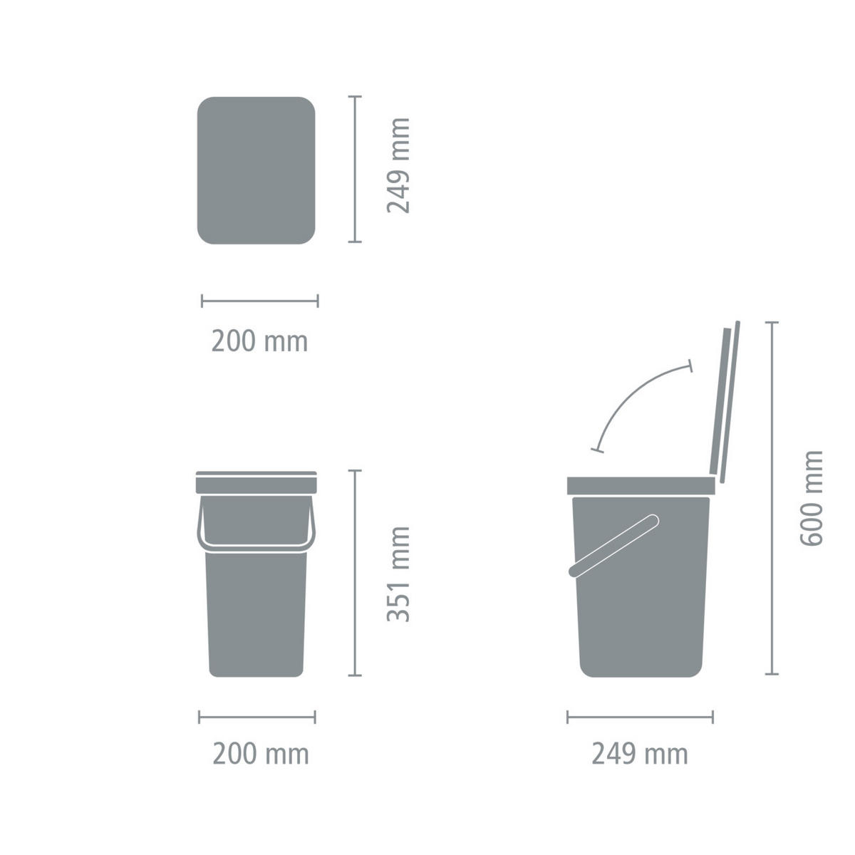 ABFALLEIMER Kunststoff   - Pink, Basics, Kunststoff (24.9/35.10/20cm) - Brabantia