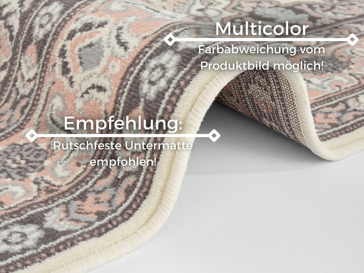 VINTAGE-TEPPICH 160/230 cm Mirkan Creme, Hellrosa  - Hellrosa/Creme, Basics, Kunststoff/Textil (160/230cm) - Hanse Home