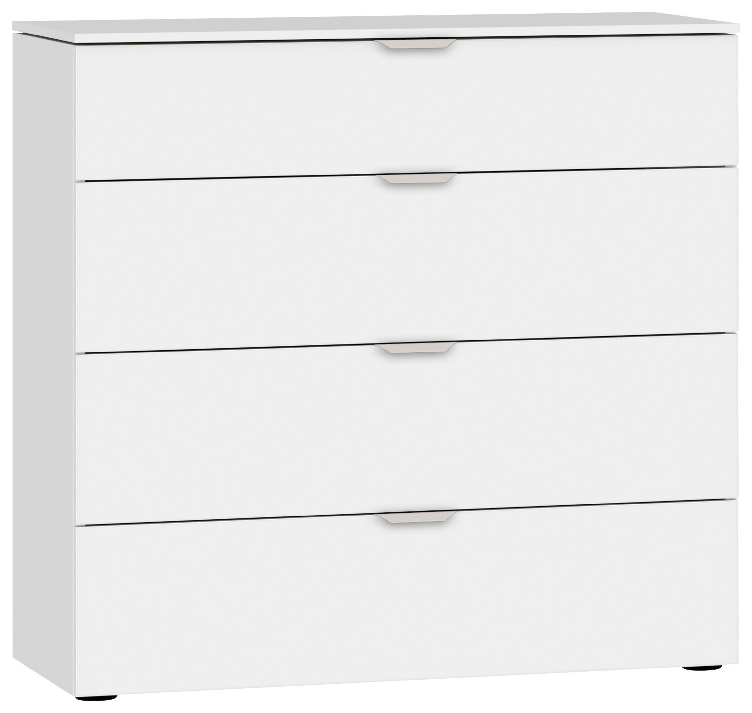 KOMMODE 90/87/43 cm Weiss  - Weiss/Edelstahlfarben, Design, Holzwerkstoff/Kunststoff (90/87/43cm) - Jutzler