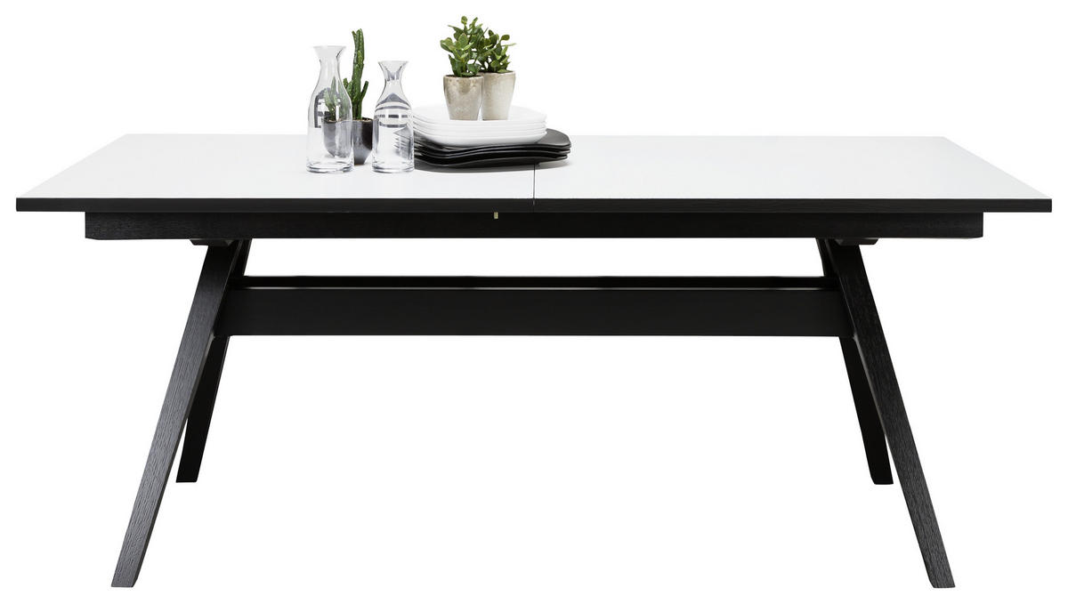 MATBORD i trä 183(275)/100/74 cm   - vit/svart, Lifestyle, trä (183(275)/100/74cm) - Best Price