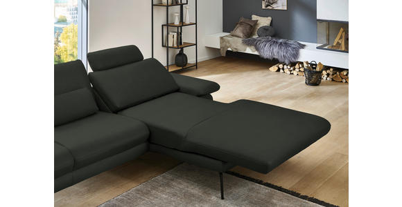 ECKSOFA in Echtleder Dunkelgrün 310/180 cm - Dunkelgrün/Schwarz, Design, Leder/Metall (310/180cm) - Dieter Knoll