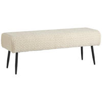 HOCKERBANK 110/41/43 cm Samt Beige  - Beige/Schwarz, Design, Textil/Metall (110/41/43cm) - MID.YOU