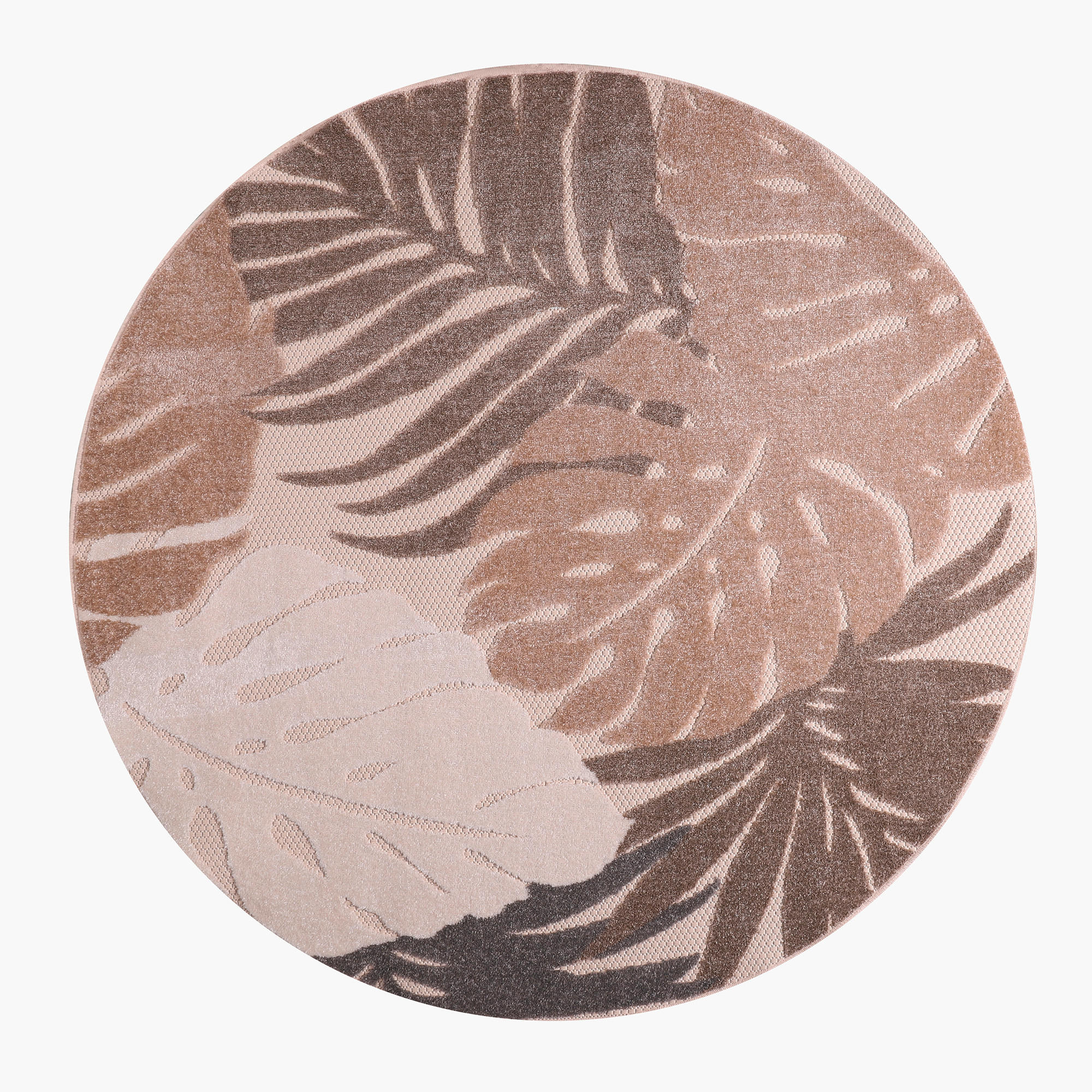 OUTDOORTEPPICH 120 cm Floral Beige, Braun  - Beige/Braun, LIFESTYLE, Kunststoff/Textil (120cm)