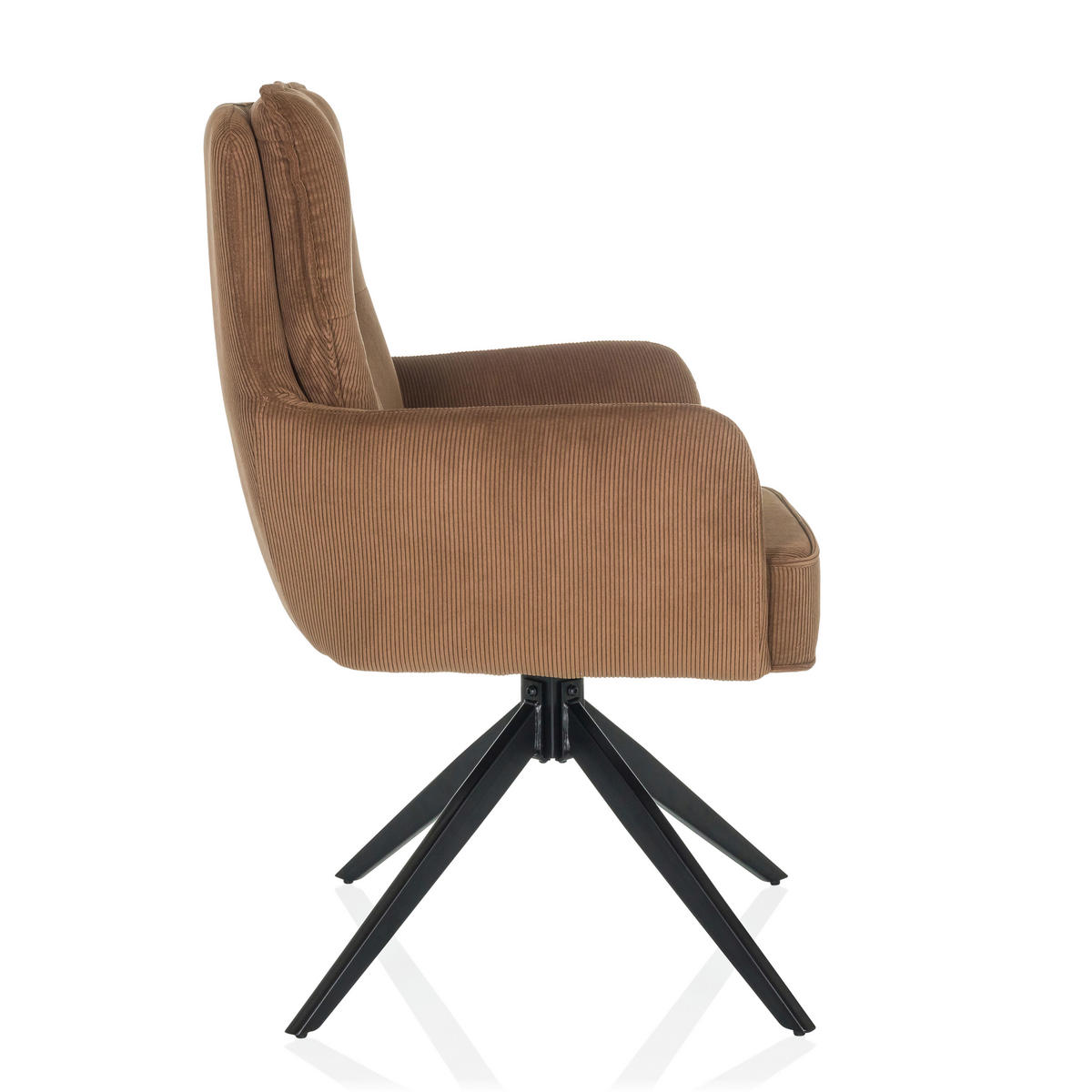 ARMLEHNSTUHL  in Cord  - Schwarz/Braun, MODERN, Textil/Metall (58/94/60cm) - MID.YOU