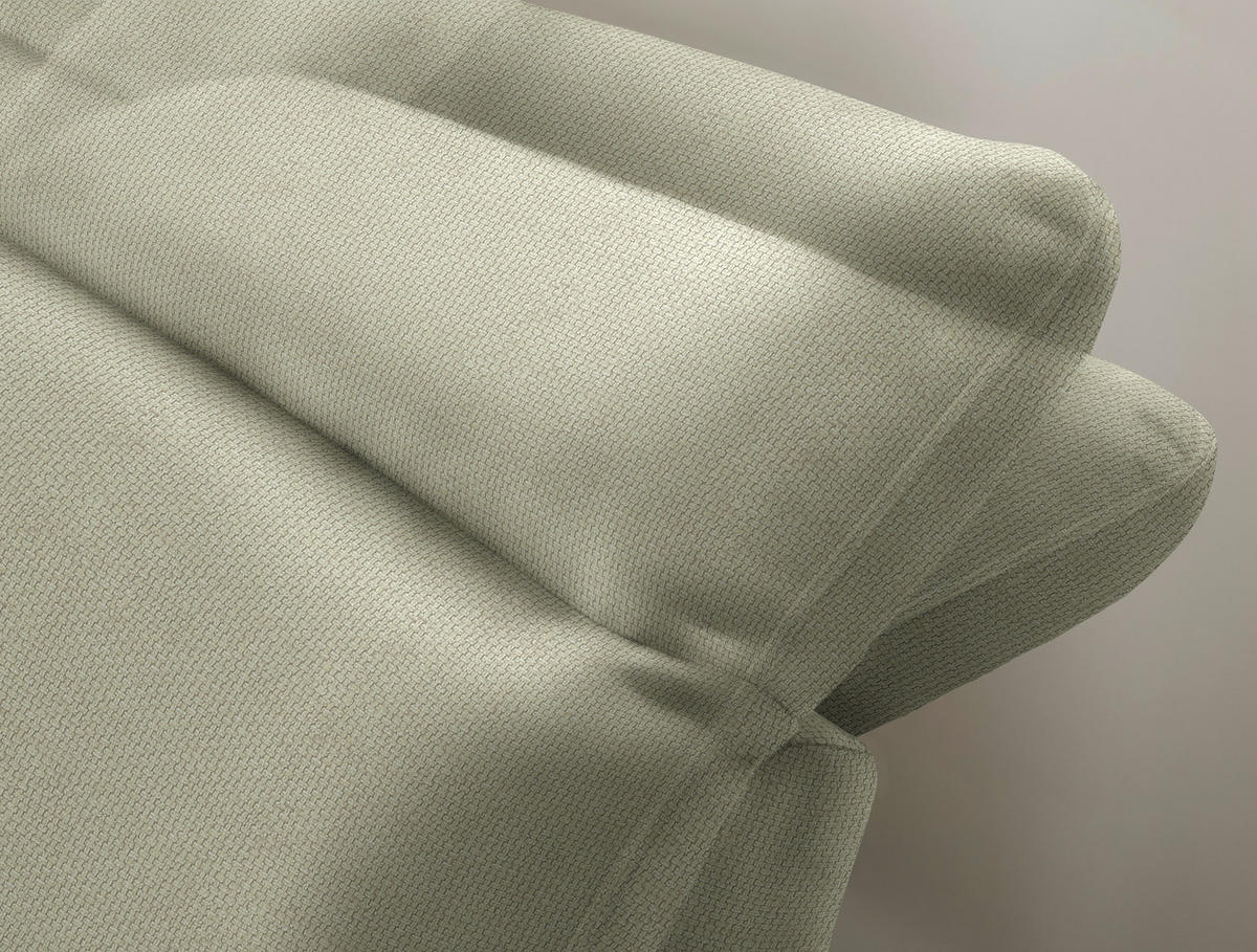 ECKSOFA in Webstoff Salbeigrün  - Salbeigrün/Schwarz, Design, Textil/Metall (179-202/288cm) - Stylife