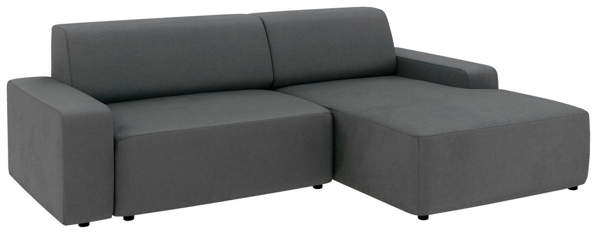 ECKSOFA in Struktur Anthrazit  246/162 cm  - Anthrazit/Schwarz, MODERN, Kunststoff/Textil (246/162cm) - Trendmanufaktur