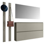 GARDEROBE 4-teilig  in 200/185/22 cm  - Taupe, Design, Glas/Holzwerkstoff (200/185/22cm) - Moderano