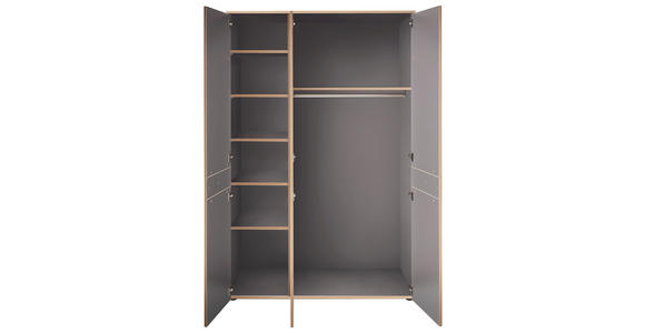 DREHTÜRENSCHRANK 3-türig Grau, Eichefarben  - Eichefarben/Grau, Design, Holz/Holzwerkstoff (136/210/61cm) - Venda