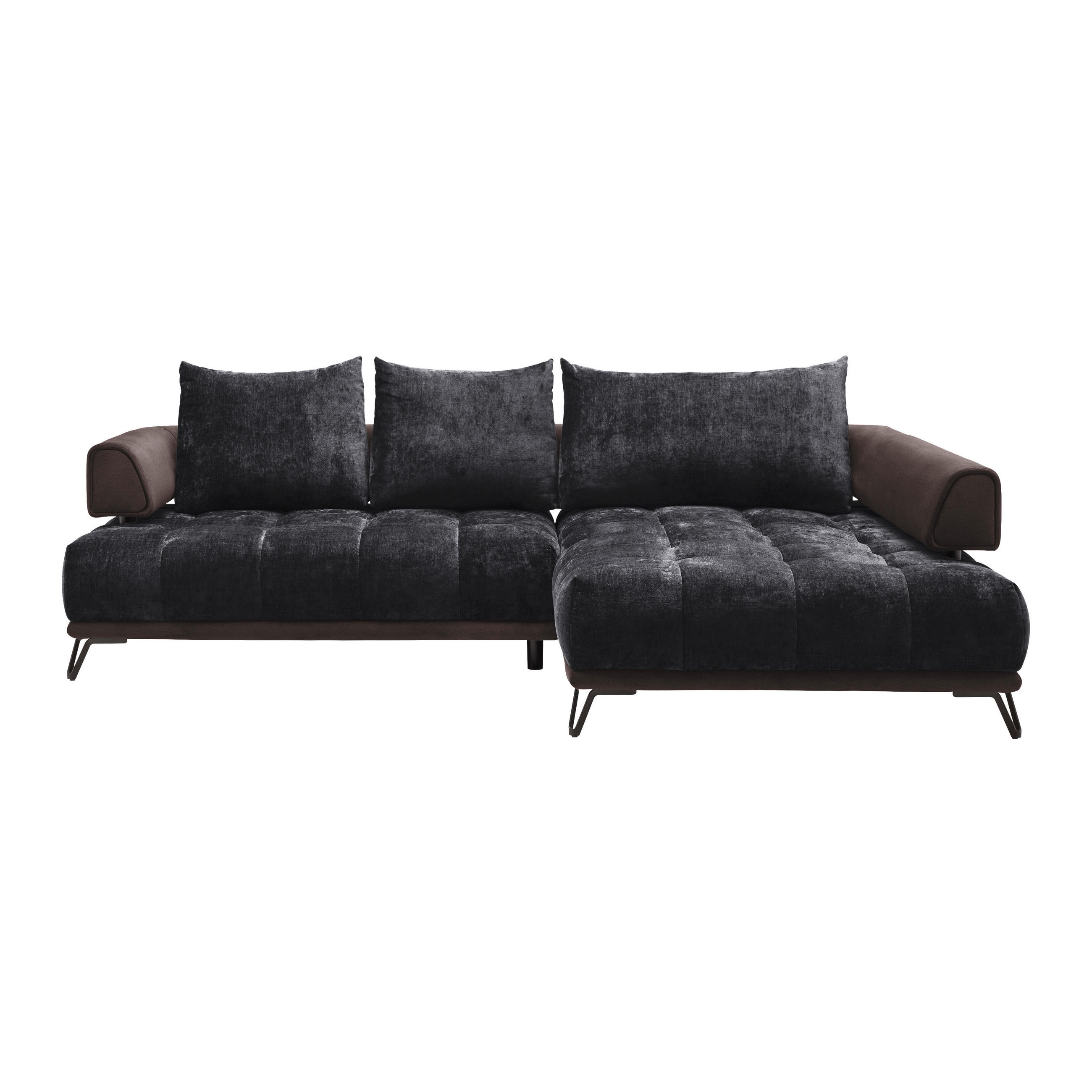 HÖRNSOFFA i antracit  - svart/antracit, Modern, metall/textil (262/67-87/184cm) - MID.YOU