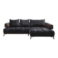 HÖRNSOFFA i antracit  - svart/antracit, Modern, metall/textil (262/67-87/184cm) - MID.YOU