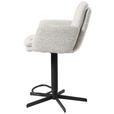 BARHOCKER Webstoff Beige Eisen Sitzfläche 360° drehbar, inklusive Armlehnen  - Beige/Schwarz, Design, Textil/Metall (55/92-117/54cm) - Novel