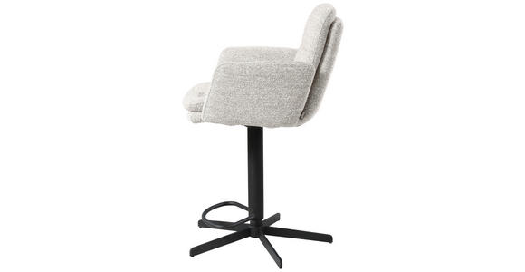 BARHOCKER Webstoff Beige Eisen Sitzfläche 360° drehbar, inklusive Armlehnen - Beige/Schwarz, Design, Textil/Metall (55/92-117/54cm) - Novel