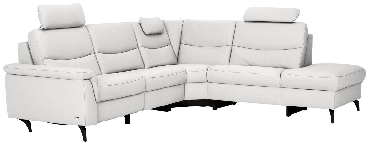 ECKSOFA in Echtleder Weiß  280/249 cm  - Anthrazit/Weiß, Design, Leder/Metall (280/249cm) - Himolla Komfortklass