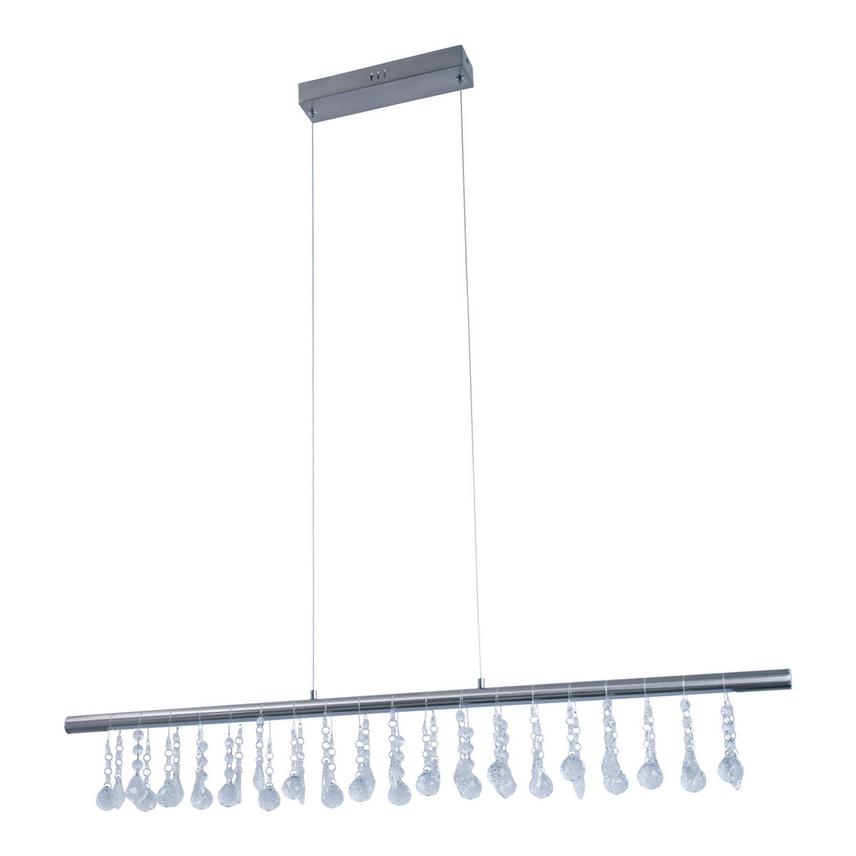 LED-HÄNGELEUCHTE 100/6/120 cm  - Nickelfarben, Design, Glas/Kunststoff (100/6/120cm) - Näve