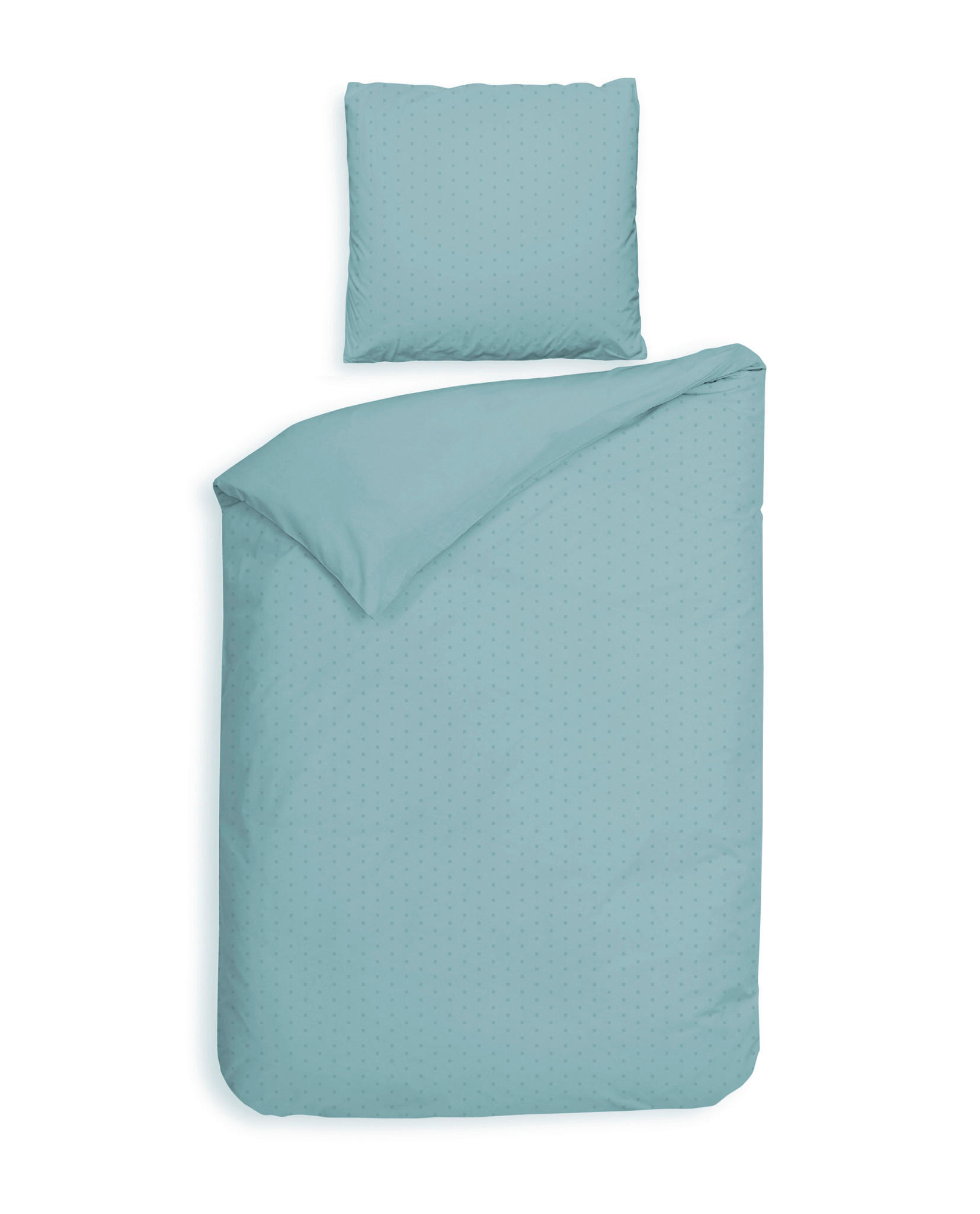 BETTWÄSCHE 2-teilig Punto Makosatin 135/200 cm  - Blau, Basics, Textil (135/200cm)