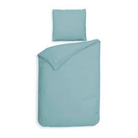 BETTWÄSCHE 2-teilig Punto Makosatin 135/200 cm  - Blau, Basics, Textil (135/200cm)