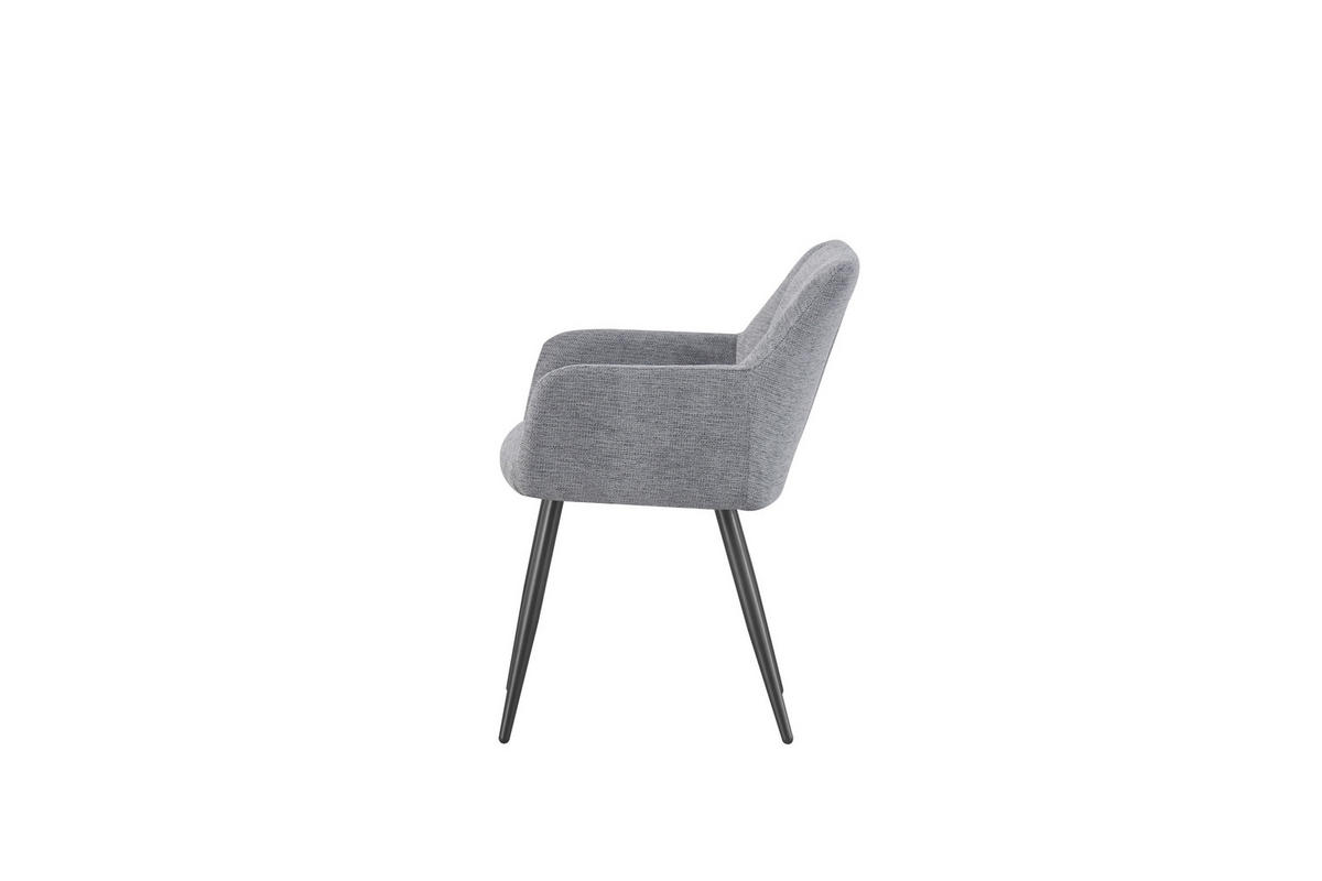 STUHL-SET 2 Stück  in Webstoff  - Anthrazit/Schwarz, MODERN, Textil/Metall (55/82/62cm) - MID.YOU