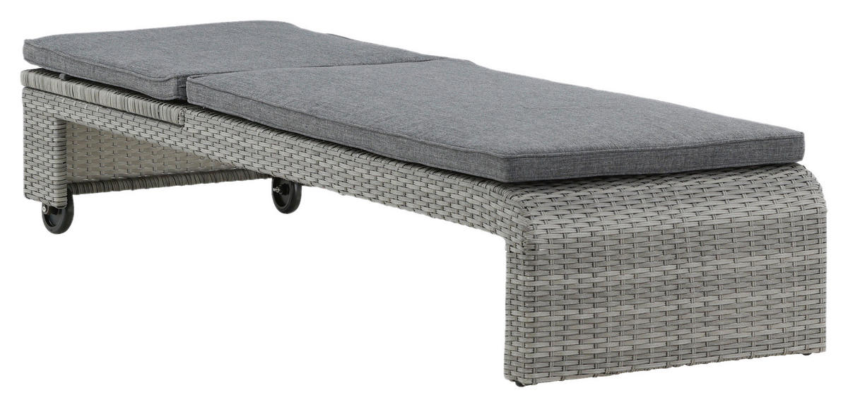 SONNENLIEGE 60/32/196 cm  - Grau, KONVENTIONELL, Kunststoff/Textil (60/32/196cm) - Gardenson