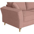 ECKSOFA in Flachgewebe Rosa  - Eichefarben/Rosa, KONVENTIONELL, Holz/Textil (265/159cm) - Carryhome