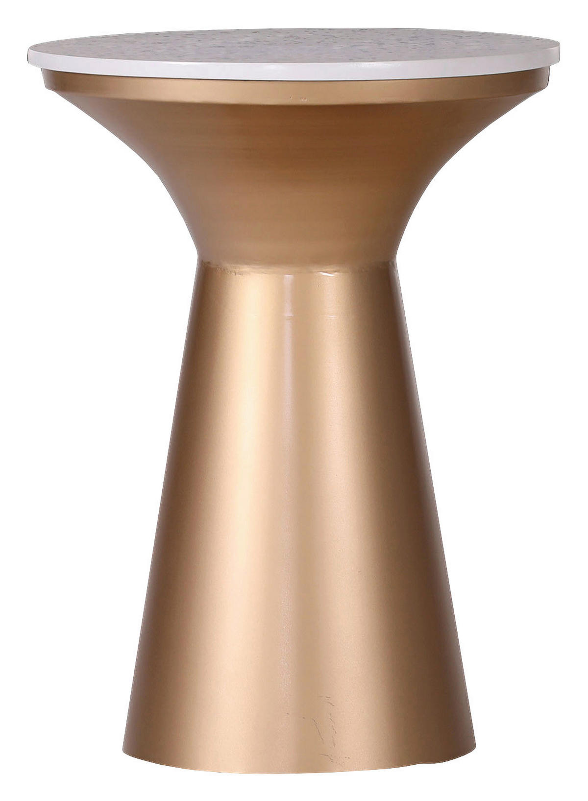 COUCHTISCH 41/41/56 cm rund Goldfarben, Weiß, Multicolor  - Goldfarben/Multicolor, Trend, Metall (41/41/56cm) - Livetastic