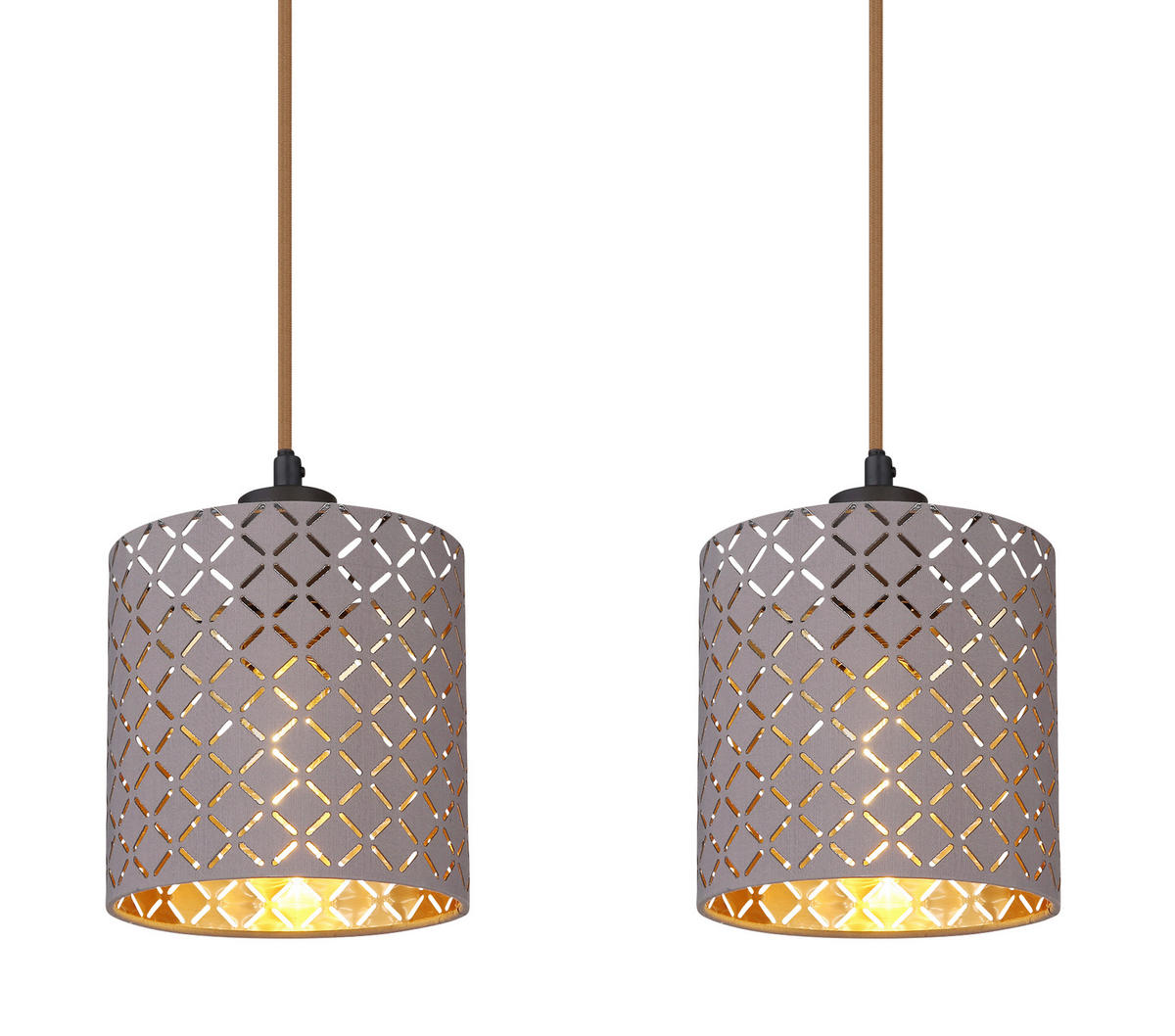 ZÁVĚSNÉ SVÍTIDLO, 98/16/150 cm  - šedá/černá, Design, kov/textil (98/16/150cm) - Globo