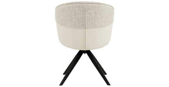 ARMLEHNSTUHL in Eisen Webstoff, Mikrofaser - Beige/Schwarz, Design, Textil/Metall (61/82,5/63cm) - Novel