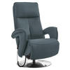 RELAXSESSEL in Leder Graublau  - Chromfarben/Graublau, Design, Leder/Metall (77/110/87cm) - Valdera