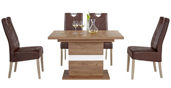 Ausziehbarer Esstisch Avensis 120cm Krafteiche Dunkel - Eichefarben/Weiß, MODERN, Holzwerkstoff (120/75,9/80cm) - Luca Bessoni