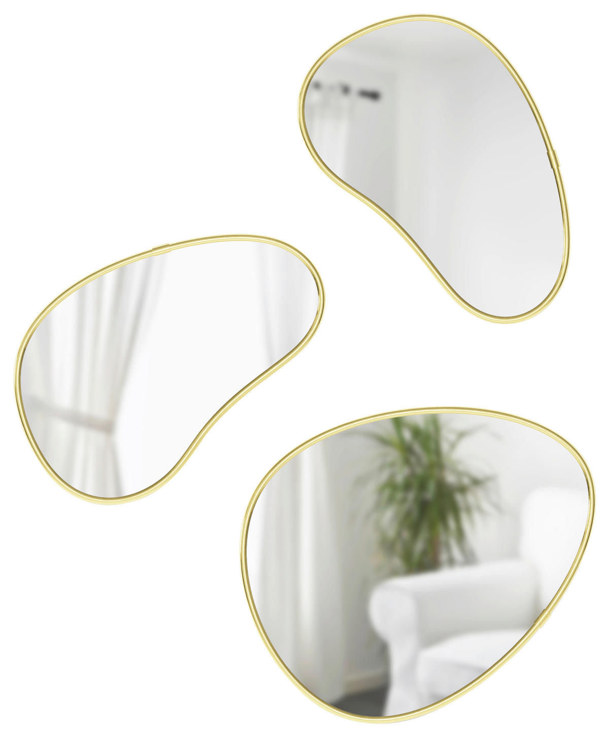 SPIEGELSET 25/30/1 cm    in  - Messingfarben, Design, Glas/Kunststoff (25/30/1cm) - Umbra