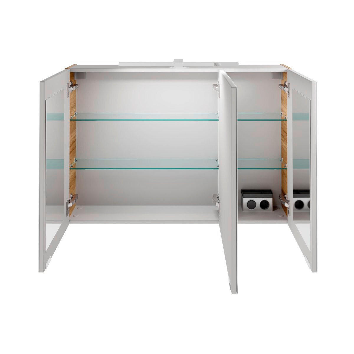 SPIEGELSCHRANK 100/68/15,8 cm  - Chromfarben/Eichefarben, Basics, Glas/Holzwerkstoff (100/68/15,8cm) - MID.YOU