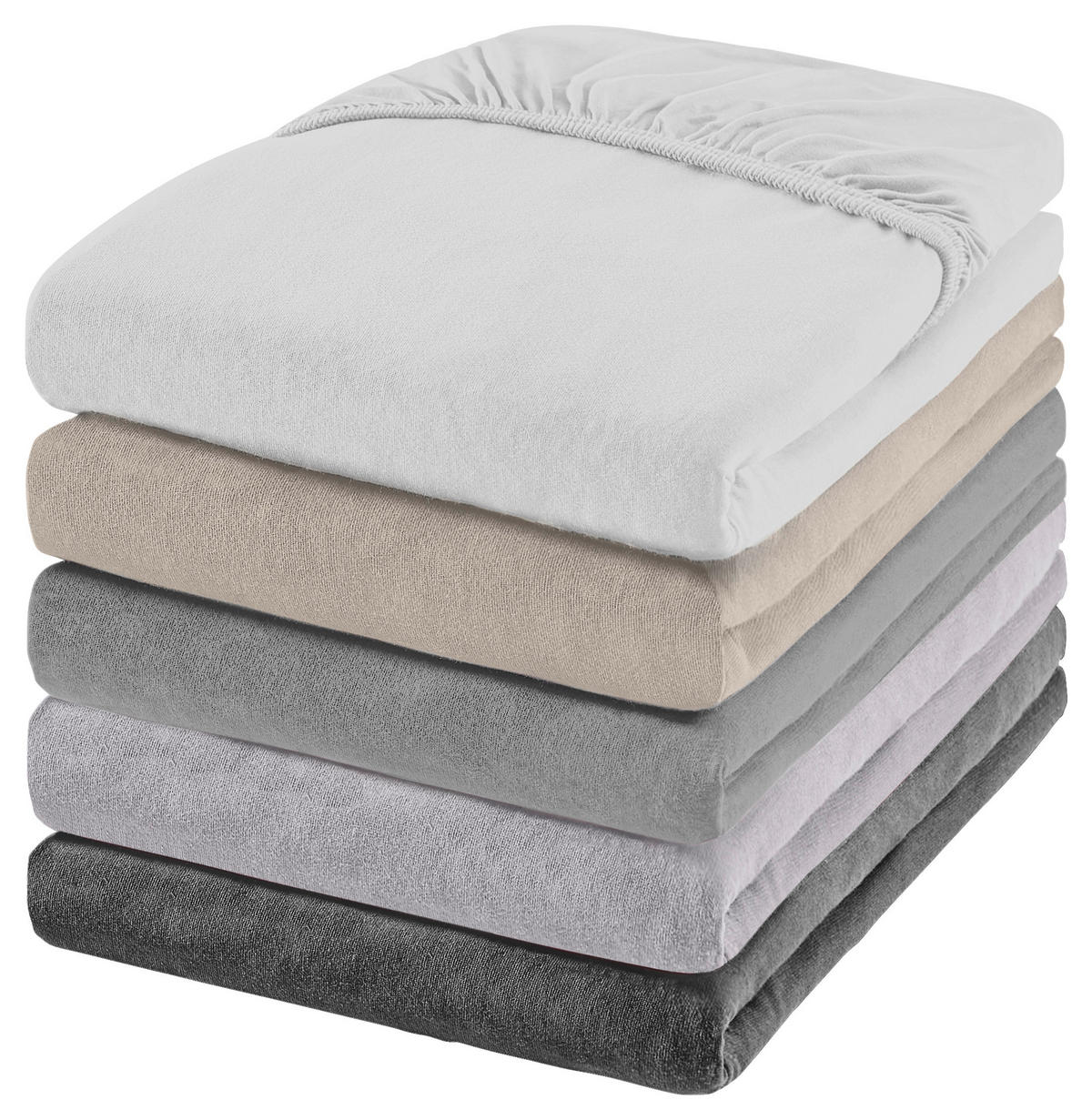 SPANNBETTTUCH FLORENZ Jersey  - Weiß, Basics, Textil (90-100/200-220cm) - Novel