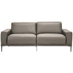 2,5-SITZER  in Echtleder Graubraun   - Graubraun/Schwarz, Design, Leder/Metall (200/102/92cm) - Johann Jakob