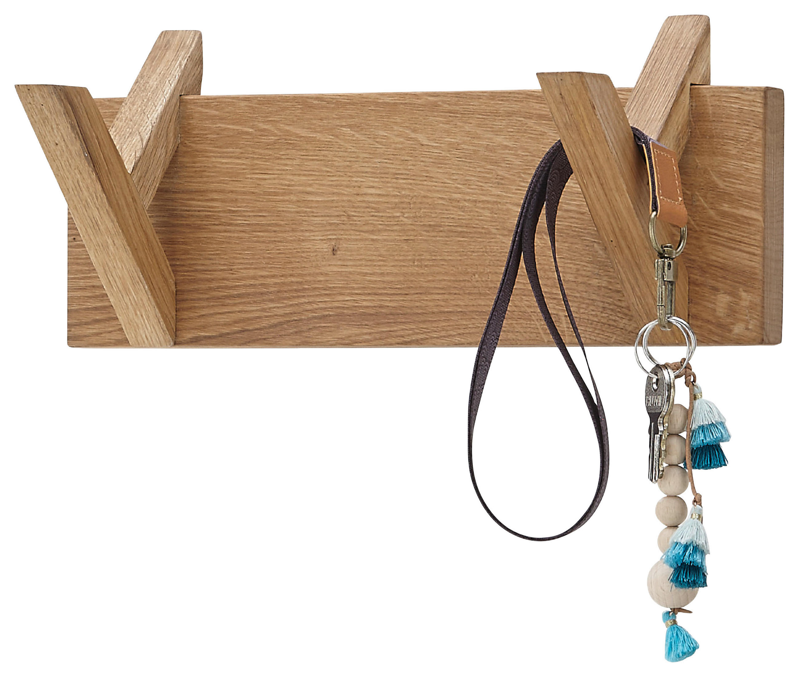 HAKENLEISTE in Eiche massiv Eichefarben - Eichefarben, Basics, Holz (30/13/12cm)